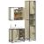 Set mobilier de baie, 3 piese, stejar sonoma, lemn prelucrat GartenMobel Dekor