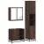 Set mobilier de baie, 3 piese, stejar maro, lemn prelucrat GartenMobel Dekor