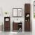 Set mobilier de baie, 3 piese, stejar maro, lemn prelucrat GartenMobel Dekor