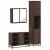 Set mobilier de baie, 3 piese, stejar maro, lemn prelucrat GartenMobel Dekor
