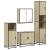 Set de mobilier de baie din 4 piese din lemn de stejar Sonoma GartenMobel Dekor