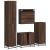 Set de mobilier de baie din 4 piese din lemn de stejar maro GartenMobel Dekor