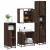 Set de mobilier de baie din 4 piese din lemn de stejar maro GartenMobel Dekor