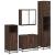 Set de mobilier de baie din 4 piese din lemn de stejar maro GartenMobel Dekor