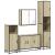 Set de mobilier de baie din 4 piese din lemn de stejar Sonoma GartenMobel Dekor