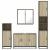 Set de mobilier de baie din 4 piese din lemn de stejar Sonoma GartenMobel Dekor