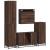 Set de mobilier de baie din 4 piese din lemn de stejar maro GartenMobel Dekor
