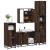 Set de mobilier de baie din 4 piese din lemn de stejar maro GartenMobel Dekor
