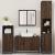 Set de mobilier de baie din 4 piese din lemn de stejar maro GartenMobel Dekor