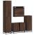 Set de mobilier de baie din 4 piese din lemn de stejar maro GartenMobel Dekor