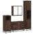 Set de mobilier de baie din 4 piese din lemn de stejar maro GartenMobel Dekor