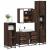 Set de mobilier de baie din 4 piese din lemn de stejar maro GartenMobel Dekor
