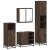 Set de mobilier de baie din 4 piese din lemn de stejar maro GartenMobel Dekor