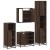 Set de mobilier de baie din 4 piese din lemn de stejar maro GartenMobel Dekor