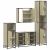 Set de mobilier de baie din 4 piese din lemn de stejar Sonoma GartenMobel Dekor