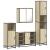 Set de mobilier de baie din 4 piese din lemn de stejar Sonoma GartenMobel Dekor