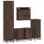 Set de mobilier de baie din 4 piese din lemn de stejar maro GartenMobel Dekor