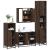 Set de mobilier de baie din 4 piese din lemn de stejar maro GartenMobel Dekor