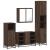 Set de mobilier de baie din 4 piese din lemn de stejar maro GartenMobel Dekor