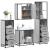 Set de mobilier de baie 4 piese Lemn stratificat gri Sonoma GartenMobel Dekor