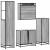 Set de mobilier de baie 4 piese Lemn stratificat gri Sonoma GartenMobel Dekor