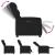 Fotoliu rabatabil electric, negru, material textil GartenMobel Dekor
