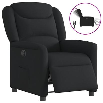 Fotoliu rabatabil electric, negru, material textil GartenMobel Dekor
