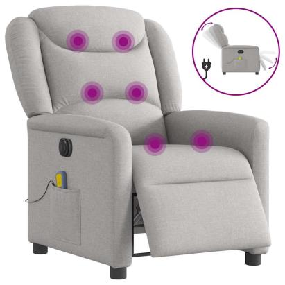 Scaun reclinabil electric pentru masaj Cloud Grey Fabric GartenMobel Dekor