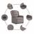 Fotoliu electric rabatabil cu ridicare, gri taupe, textil GartenMobel Dekor