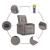 Fotoliu electric de masaj rabatabil, gri taupe, textil GartenMobel Dekor