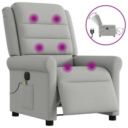 Scaun reclinabil electric pentru masaj Cloud Grey Fabric GartenMobel Dekor