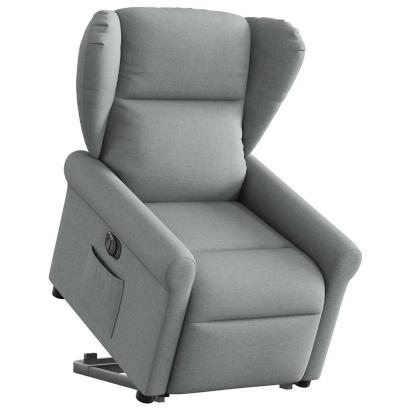Fotoliu electric rabatabil cu ridicare, gri deschis, textil GartenMobel Dekor