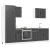 Set dulap de bucătărie 7 piese „Kalmar” lemn negru prelucrat GartenMobel Dekor