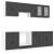 Set dulap de bucătărie 8 piese „Kalmar” lemn negru prelucrat GartenMobel Dekor