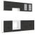 Set dulap de bucătărie 8 piese „Kalmar” lemn negru prelucrat GartenMobel Dekor