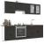 Set dulap de bucătărie 8 piese „Kalmar” lemn negru prelucrat GartenMobel Dekor