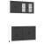 Set dulap de bucătărie 4 piese „Kalmar” lemn negru prelucrat GartenMobel Dekor