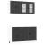 Set dulap de bucătărie 4 piese „Kalmar” lemn negru prelucrat GartenMobel Dekor