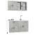 Set dulapuri de bucătărie 4 piese „Kalmar” gri beton Lemn GartenMobel Dekor