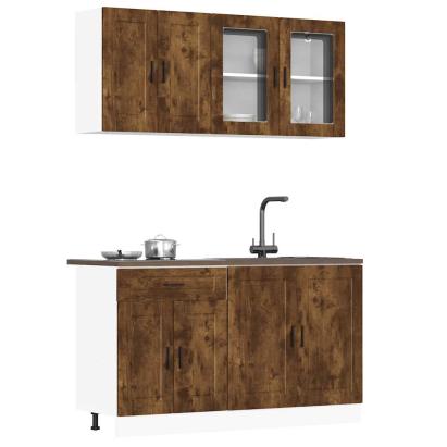 Set dulap de bucătărie din 4 piese „Kalmar” stejar afumat Lemn GartenMobel Dekor