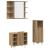 Set mobilier de baie, 3 piese, stejar artizanal, lemn prelucrat GartenMobel Dekor