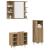 Set mobilier de baie, 3 piese, stejar artizanal, lemn prelucrat GartenMobel Dekor