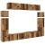 Set dulap TV 8 piese montat pe perete lemn vechi lemn prelucrat GartenMobel Dekor