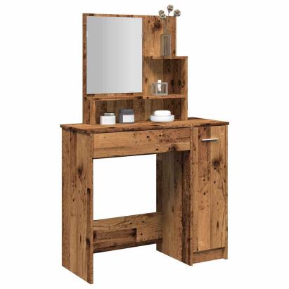 Masa de toaleta cu oglinda lemn vechi 86,5x35x136 cm GartenMobel Dekor