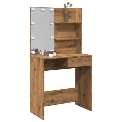 Masa de toaleta cu LED Artisan Stejar 74,5x40x141 cm GartenMobel Dekor