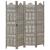 Paravan cameră sculptat manual 4 panouri gri 160x165 cm mango GartenMobel Dekor