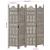 Paravan cameră sculptat manual 4 panouri gri 160x165 cm mango GartenMobel Dekor