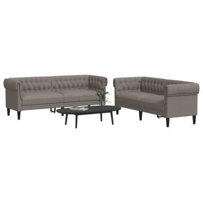Set de canapele, 2 piese, gri taupe, material GartenMobel Dekor