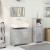 Set mobilier de baie, 3 piese, gri beton, lemn compozit GartenMobel Dekor
