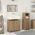Set mobilier de baie, 3 piese, stejar artizanal, lemn prelucrat GartenMobel Dekor